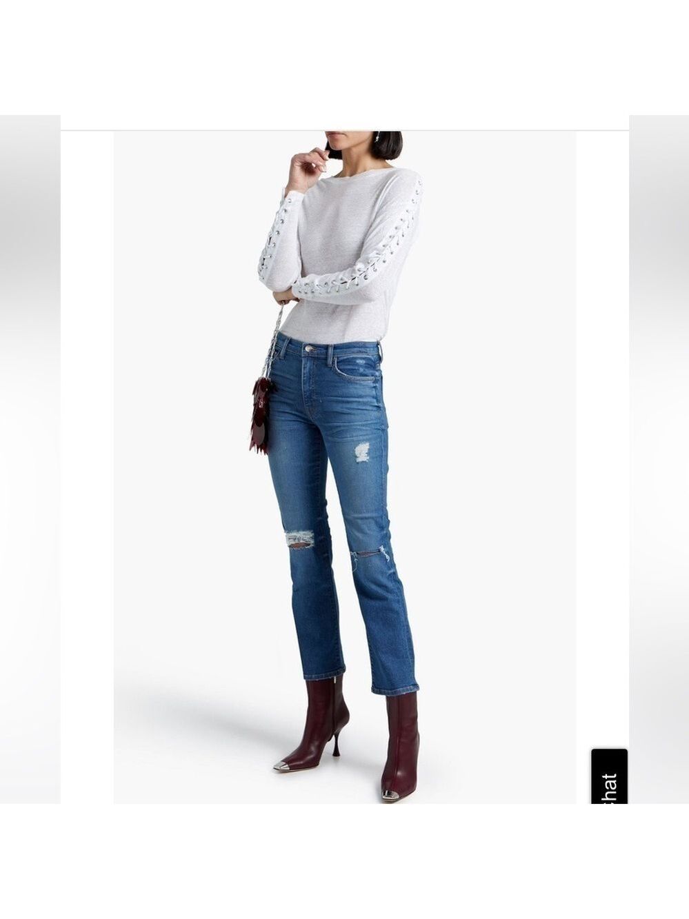 IRO Bonnie distressed mid-rise kick-flare jeans Sz 29